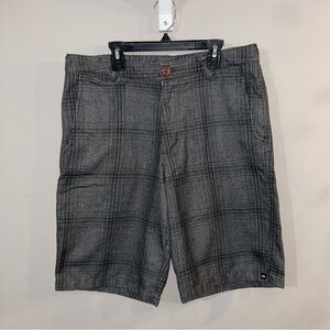 Grey and black Quicksilver men's plaid shorts size 32